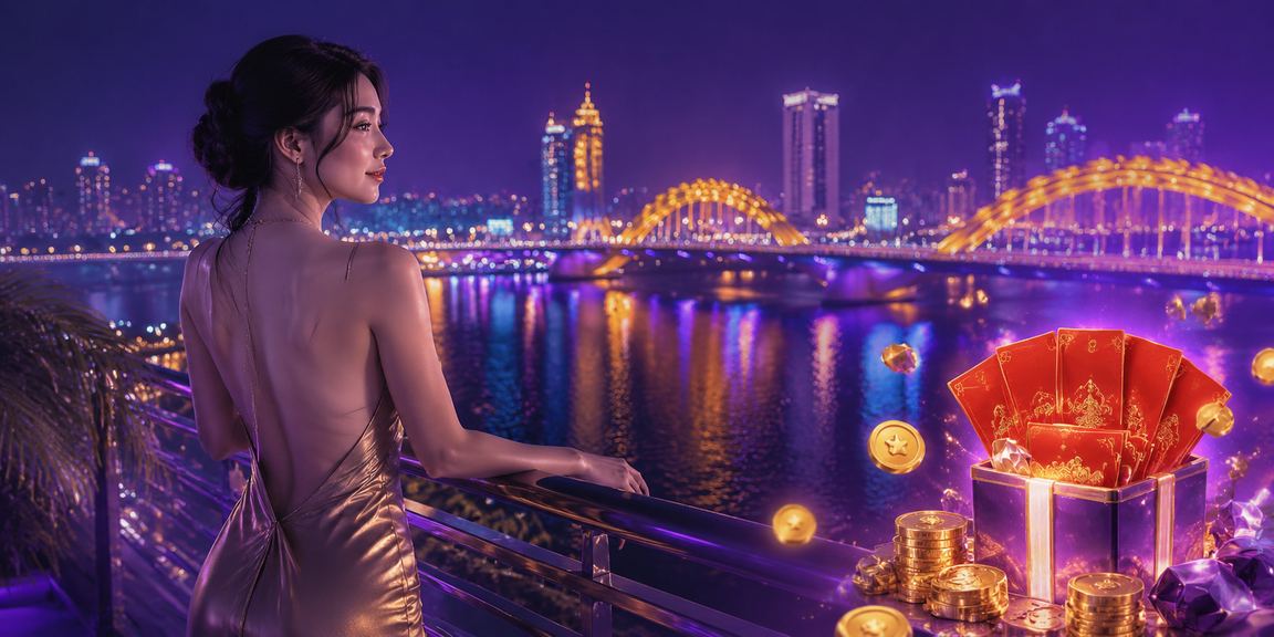 Phong bao đỏ may mắn và ánh đèn neon Sài Gòn gắn với khuyến mãi nạp tiền trực tuyến